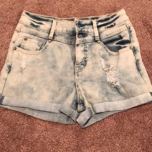 High waisted jean shorts